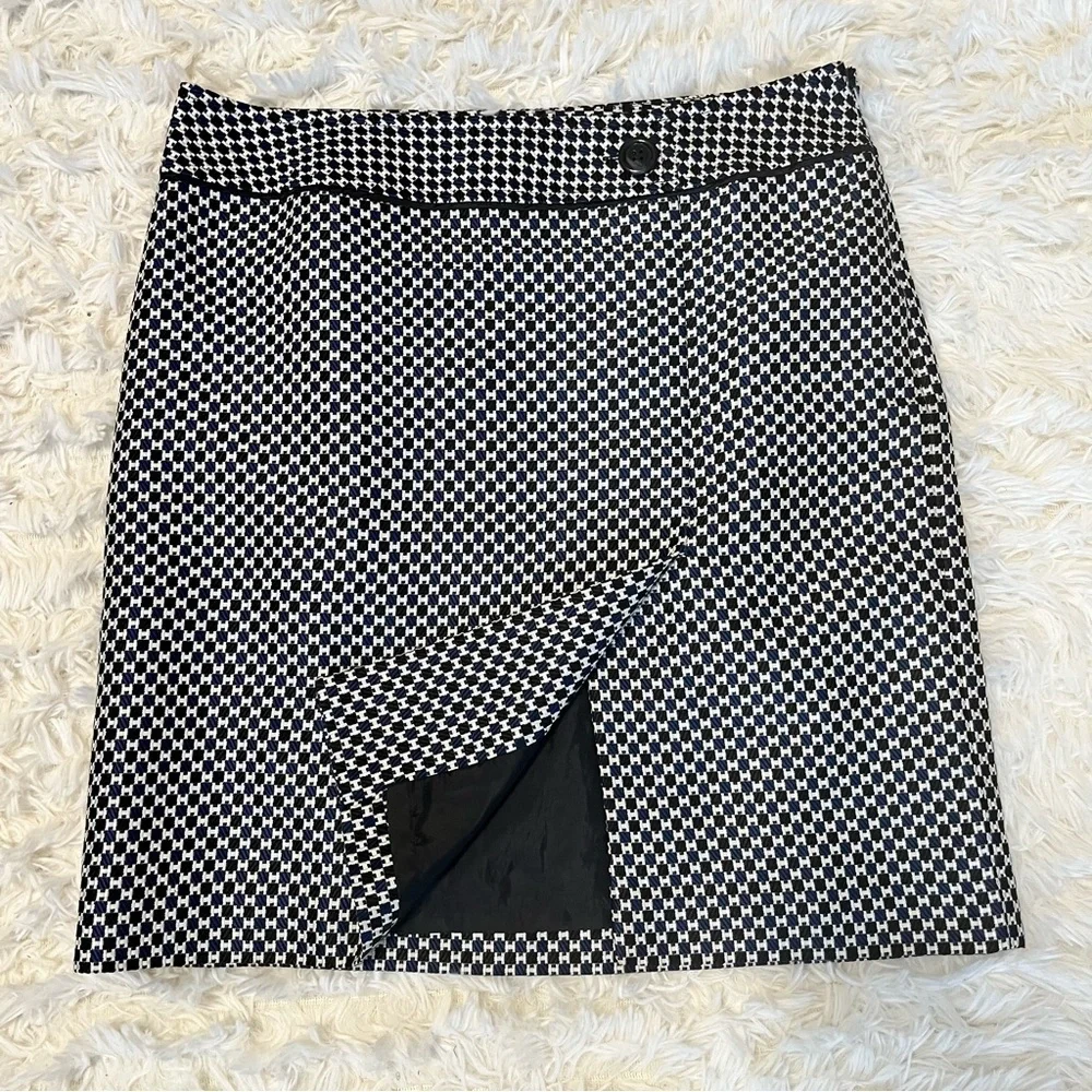 Ann Taylor Women's Black and Blue Plaid Pencil Office Skirt Size 10-Fall Winter - Picture 5 of 12